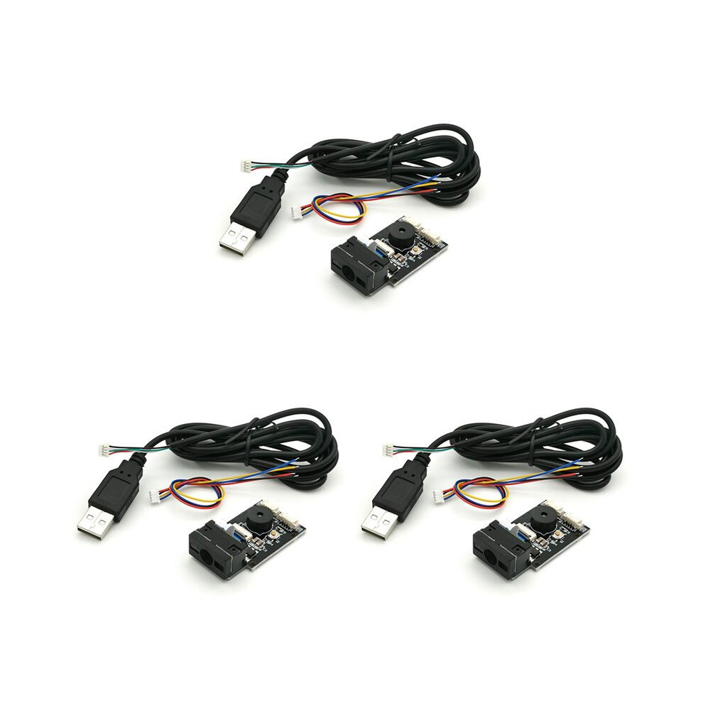 3X Gm65 Usb Wired Barcode Scanner 1D 2D Bar Code Reader Qr Code Reader Module Cmos Buzzer For Reminding With Cable Uart 4714217986601