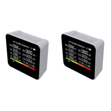 2X 9 In1 Air Quality Monitor Meter Carbon Dioxide Detector TVOC HCHO PM2.5 PM1.0 PM10 Temperature Humidity Detection