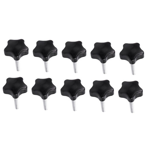 10pcs M8 X 40mm Screws Star  Wing Screw Clamp Knob Handle Black
