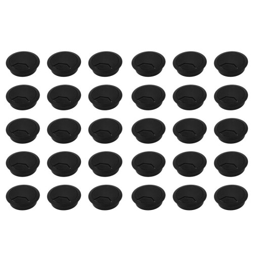 60mm Computer Desk Table Grommet Cable Port Wire Hole Cover 30 Pcs