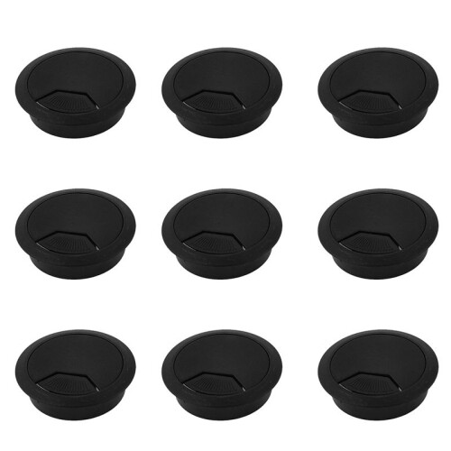 60mm Computer Desk Table Grommet Cable Port Wire Hole Cover 9 Pcs