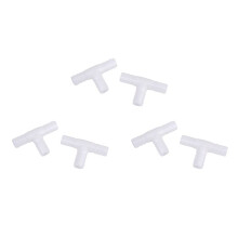 6pcs 12mm Plastic Equal Tee Connector Barbed Pipe Fitting Air/Water Hose Joiner