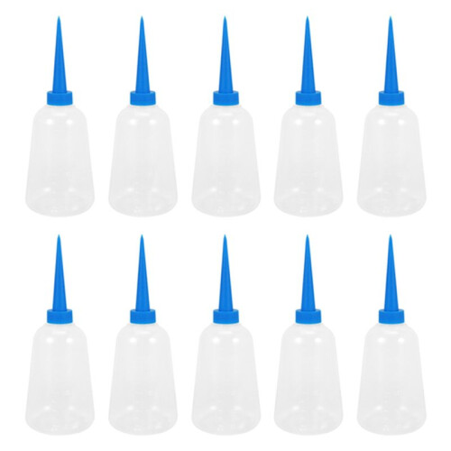 10X Bottiglia 250ml Trasparente Bianca Blu Plastica Liquid Glue Applicatore