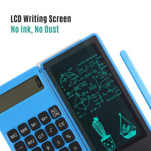 3X Calculator Notepad 6 Inch LCD Writing Tablet Digital Drawing Pad with Stylus Pen Erase Button Lock Function Black