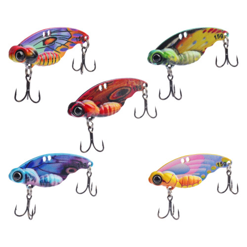 5Pcs Artificial Baits VIB Vibration Spoon Lure Fishing Trolling