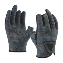 1 Pair Fishing Gloves With UPF50+ Sun-L Storm Gray Dew 3 Fin
