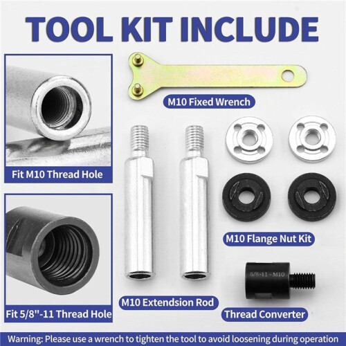 2X Angle Grinder Extension Pole,M10 Thread Polisher Adapter Pole, Grinder Extension for 100 Type Angle Grinder/Polisher 2