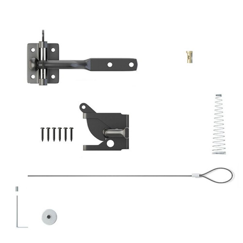 2X Self-Locking Gate  Carbon Steel Post Mounted Fence Gate  Heavy Duty Automatic Gravity Lever