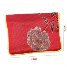 48 in 1 Small Jewelry Box Jewelry Red Jewelry Bag Embroidered Silk Cloth Bag Coin Purse