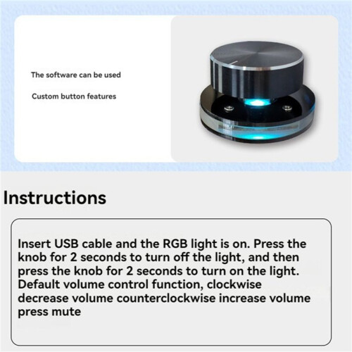 3X USB Volume Controller Computer USB Volume Adjustable Controller Support Shortcut Keys Customizable with RGB 2