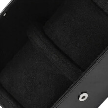 2X 1-Slot Watch Roll Travel Case Portable Vintage Leather Watch Display Case Watch Storage Box Watch Organizers Black M