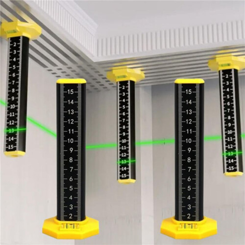 2X Ceiling and Floor Tile Height Ruler,Double-Sided Scale Dual Use Measuring Ruler with Magnetic Base 2