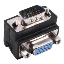 5X 15-Pin VGA Male to Female M/F Right Angle Adapter