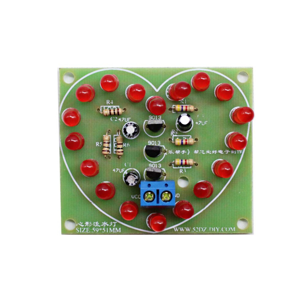Diy Electronics Kit With Heartshaped Led Display, 3V5v Adjustable Soldering Project For Breadboard 9092120890327