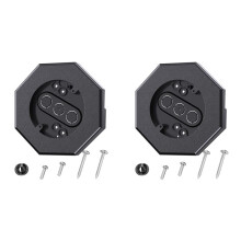 2X Octagon Siding Mounting Kit, 8141 Vertical Siding Lamps Plate Siding Light Blocks for 1/2inch Lap Siding Black