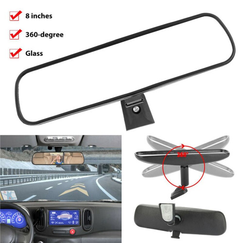 2X 360 Graus Ajustável Auto Universal Interior Espelho Retrovisor Vidro de Substituição 8 Polegadas Dia/Noite 2