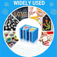 3X 16 Schlitze Diamant Malerei Tablett Organizer Diamant Malerei Zubehör Tablett Diamant Malerei Werkzeuge Kits Organizer Blau