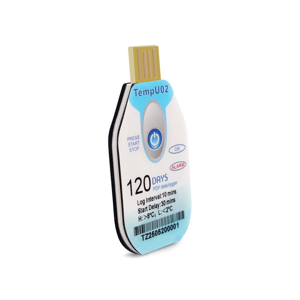 Tauoh Usb Temperature Data Logger Disposable 120 Days Pdf Datalogger Waterproof Temp Recorder Transport Food Seafood Recorder