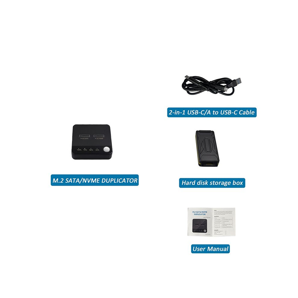 M.2 Duplicator M.2 To Nvme Ssd Enclosure External Hard Disk Docking Station With Clone For M2 Hdd Ssd Reader 4714078982477