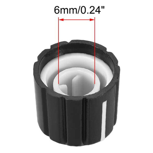 20Pcs Potentiometer Control Knobs for Electric Guitar Volume Tone Knobs Black D Type 6mm 2