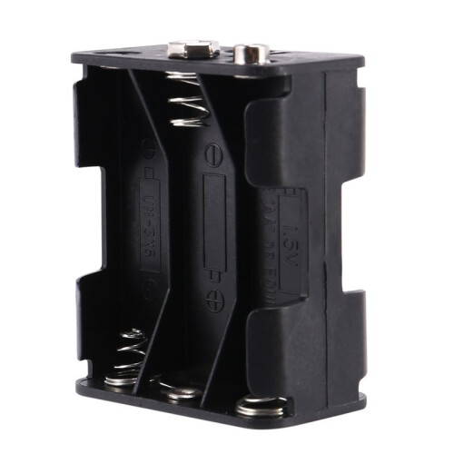3X Double Side Spring 6 X 1.5 V AA Battery Holder Case Box Black 2