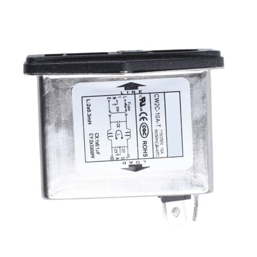 3X Soldeeraansluitingen IEC 320 C14 EMI-Filter + Bootschakelaar + Zekeringhouder 2