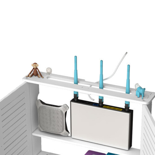 2X Wireless Wifi Router Storage Boxes Wooden Box Cable Power  Wire Bracket Wall Hanging Plug Board Shelf 1