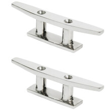 2 pcs 8 Inch Open Base Boat Cleat 316 Stainless Steel Hardware Boat Cleats for Marine Boat Deck Rope Tie Yacht