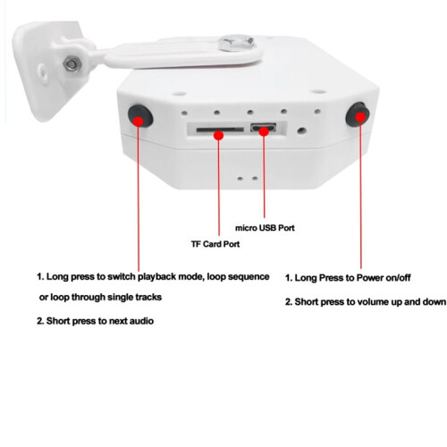5V Standing Rotatable Infrared Motion Sensor Alarm Volume Adjustable PIR Voice Player EU PLUG 1