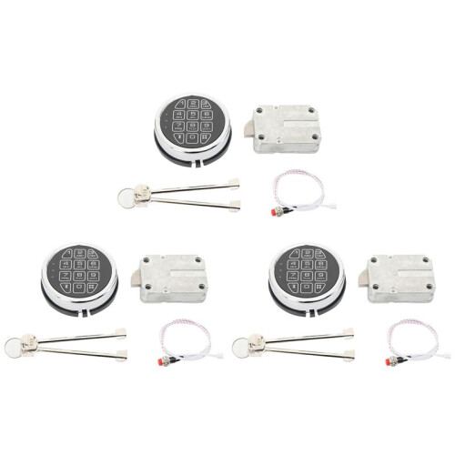 3X Replacement Electronic Safe Lock with Solenoid Lock & 2 Override Keys,Chrome Keypad Security Fireproof Safe Box