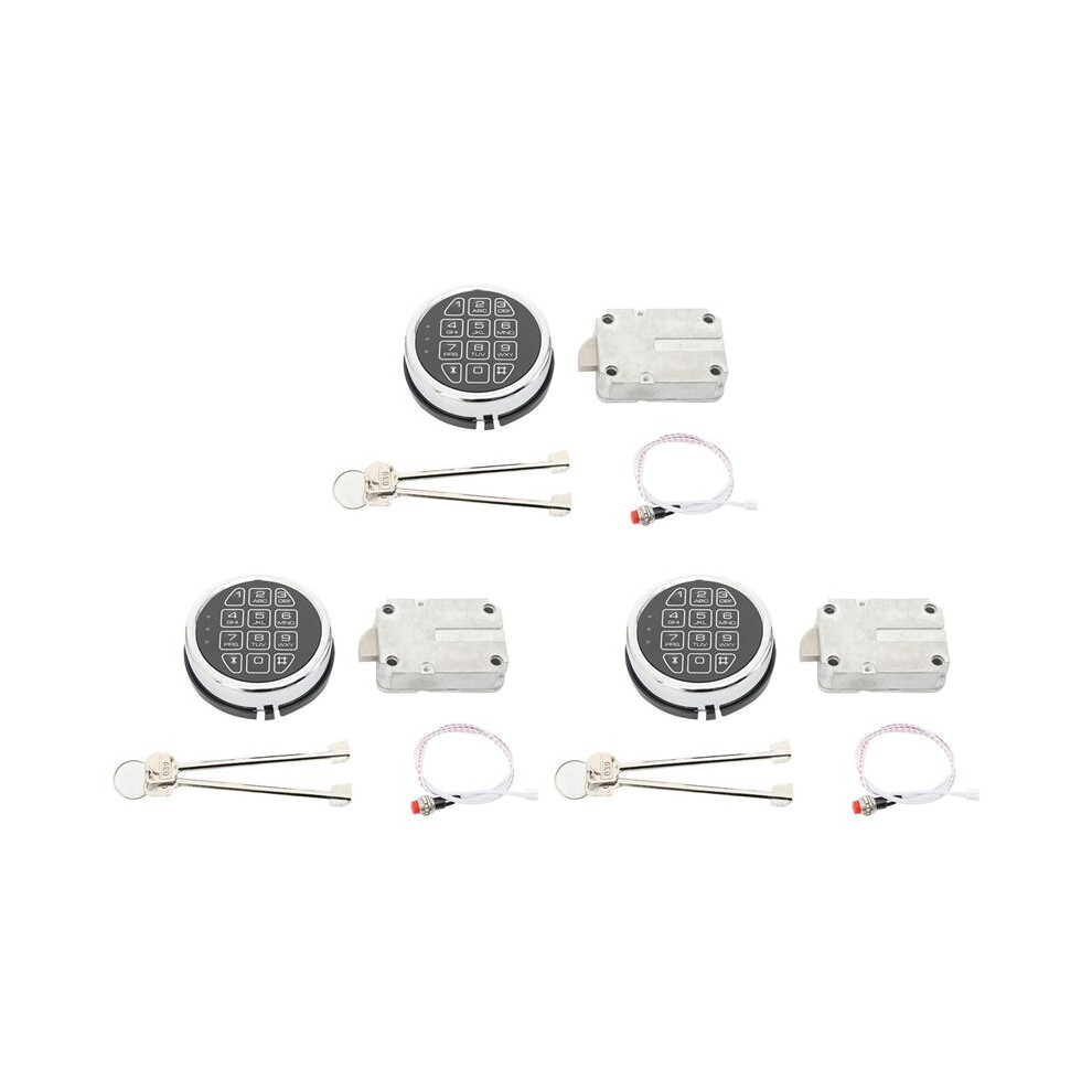 3X Replacement Electronic Safe Lock With Solenoid Lock & 2 Override Keys,Chrome Keypad Security Fireproof Safe Box 4712067158827