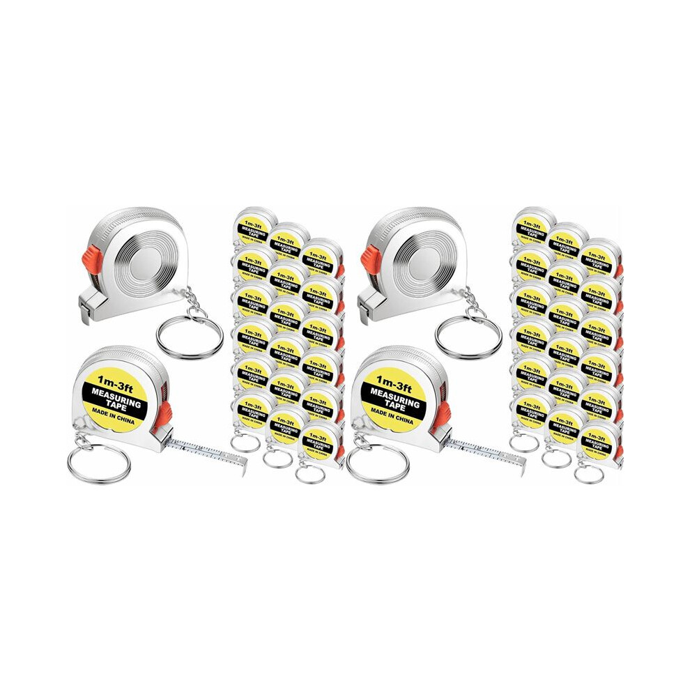 40X Tape Measure Keychains Functional Retractable Measuring Tape Keychains With Slide Lock 1M/3Ft,B 6031068280800