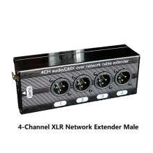 4Pc 4-Channel 3-Pin XLR Audio and DMX over Network Cable Extender, DMX512 Network Signal Extender , Male