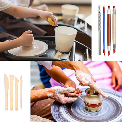 Pottery Clay Sculpting Tools 43Pcs Double Sided Ceramic Clay Carving Tool Set with Storage Bag for Beginners 2