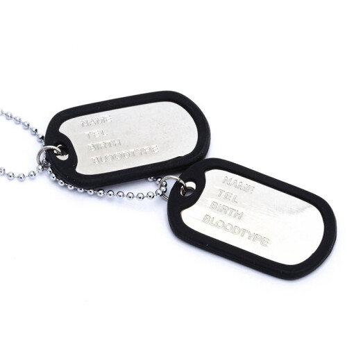 3X Kettingketting Hanger 2 Plaat Identiteit Dog Tag Legering Mode Heren 2
