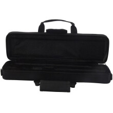 2X Nylon Vadderad FlöJtväska Bärväska Skydd Axelrem 39X7X11Cm Svart