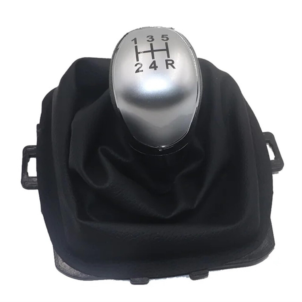 5 Speed Gear Shift Knob With Dust Boot For Fiesta 20082012, Ergonomic Grip, Easy Install Silver 9330225051718