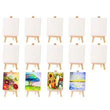 60Pcs Canvas Drawing Board with Easel, Painting Canvas Panel, Suitable for Art Painting Party Supplies