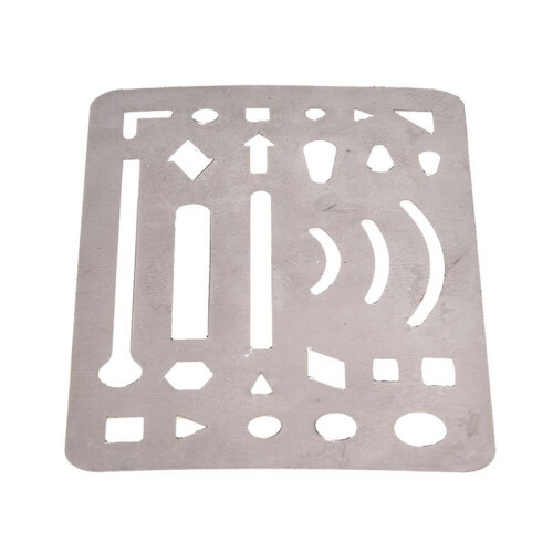 5X Stainless Steel 27 Patterns Erasing Drawing Drafting Tool Shield 2