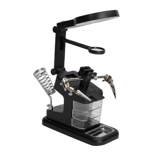 Magnifying Lamp with LED Light and Adjustable Arm for Soldering Helping Hands Electronics