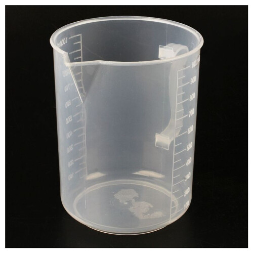 4X 1000ml Becher Gradue en Plastique Transparent avec Poignee 2