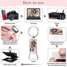 50Pcs Sublimation Keychain Blanks - Sublimation Keychain Case or Metal Sublimation Bottle Opener for Heat Transfer,Set A