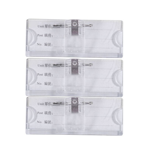 Safetypin Clear Hard Plastic Name Tag Clip Holder 30 Pcs 2