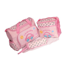 4Pcs Waterproof Oxford Diaper Bag Set with Large Capacity and Multiple Pockets for Travel Moms
