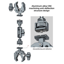 2X Multifunctional Crab Claw Super Clamp with NATO Base Powerful Fixed Clamp for DSLR Camera Monitors Mic Led Lights-A