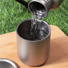 2X 450 Ml Dubbelwandige Titanium Waterkop Koffie Thee Mok voor Thuiskantoor Buiten Kamperen Wandelen Picknick Zonder Handvat