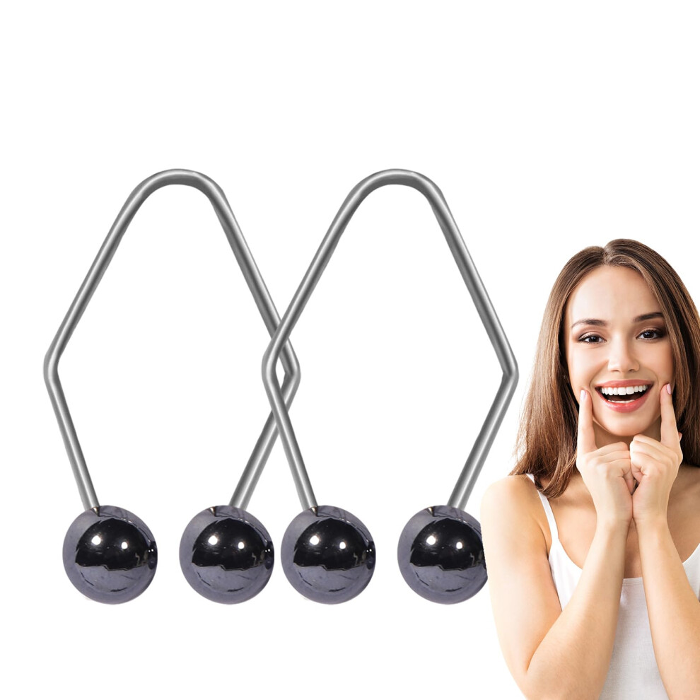 2pcs Dimple Maker for Cheeks Ergonomic Comfort Fit Facial Muscle Trainer for Natural Smile Black