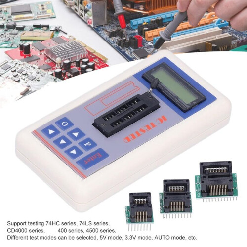Integrated Circuit Tester, IC Transistor Capacitor Tester, Diode Checker Detector, with 5V 3.3V AUTO Mode,A 1