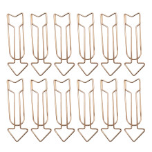 12Pcs Multipurpose Metal Paper Clip 40x12mm Document-rose gold