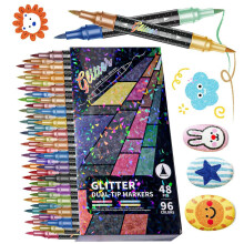 Doppelfarbiger Glitzer-Kunststift, Künstler-Acryl-Marker,-48